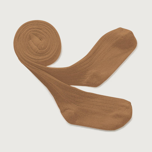 Collégien Louise ribbed tights CARAMEL AU BEURRE SALE