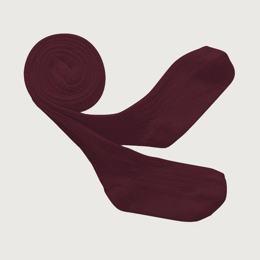 Collégien Louise ribbed tights BORDEAUX GRAND CRU