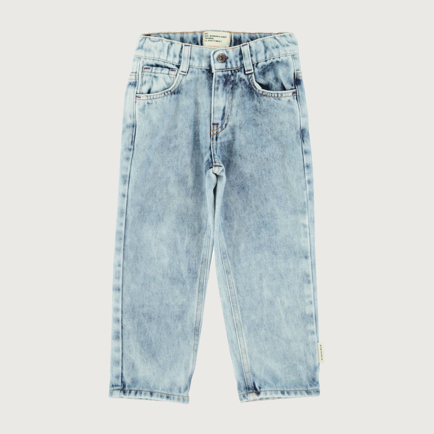Piupiuchick Unisex trousers washed blue denim