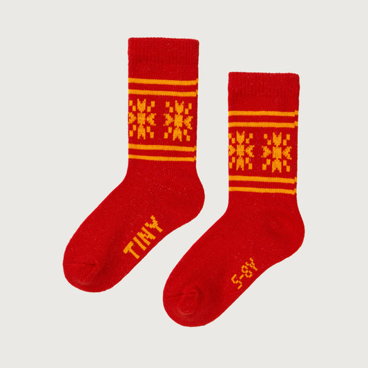 Tinycottons SNOW WOOL medium socks summer red