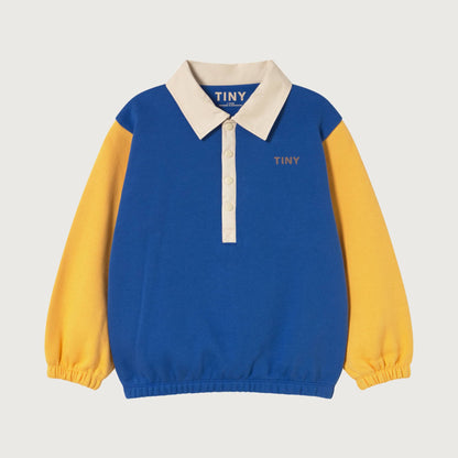 Tinycottons COLOR BLOCK polo sleeve tee dark blue