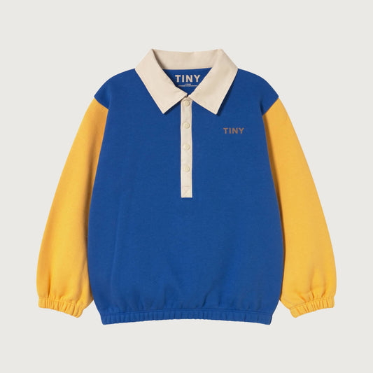 Tinycottons COLOR BLOCK polo sleeve tee dark blue