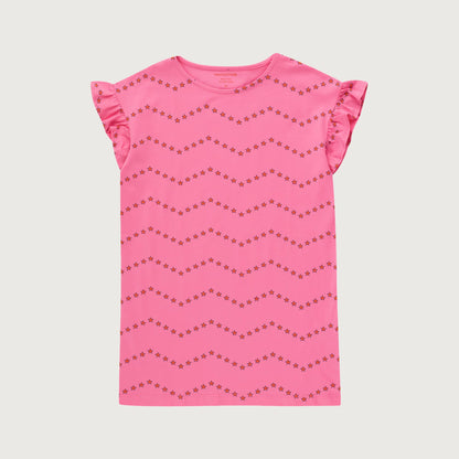 Tinycottons ZIG ZAG dress dark pink / 3Y