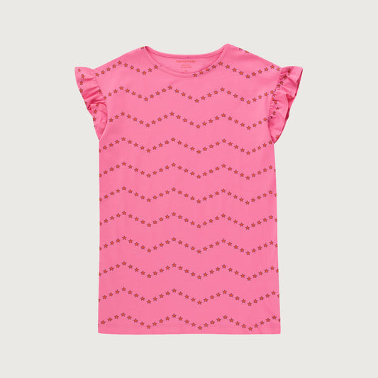 Tinycottons ZIG ZAG dress dark pink / 3Y