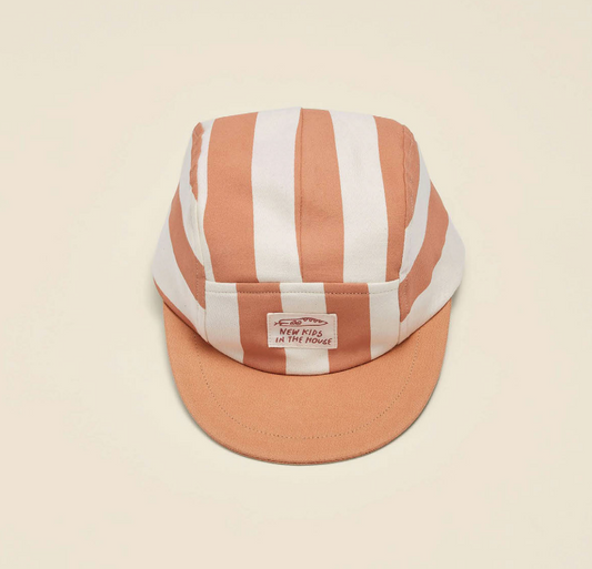 NkitH summer cap Calvin stripes cinnamon
